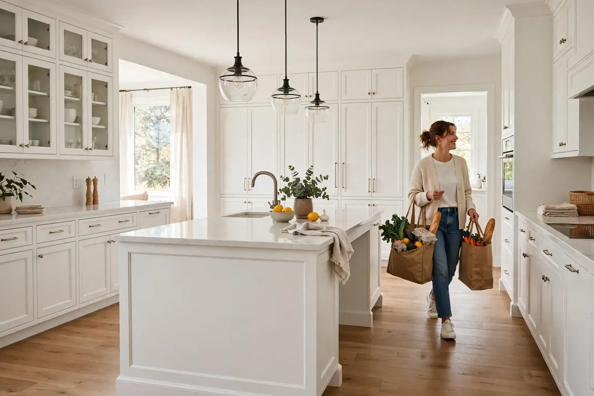 Proper 42 inch walkway clearance around a kitchen island in a Colorado Springs remodel